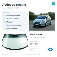 Лобовое стекло и автомобиль Ford S-MAX — коллаж