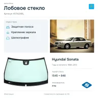 Лобовое стекло и автомобиль Hyundai Sonata — коллаж