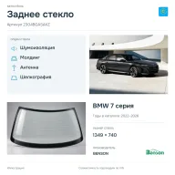 Заднее стекло и автомобиль BMW 7 серия — коллаж