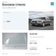 Боковое стекло и автомобиль Audi A4 — коллаж