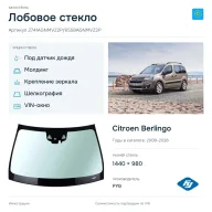 Лобовое стекло и автомобиль Citroen Berlingo — коллаж