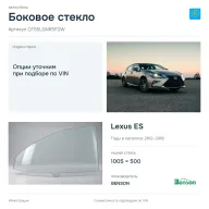 Боковое стекло и автомобиль Lexus ES — коллаж