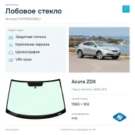 Лобовое стекло и автомобиль Acura ZDX — коллаж