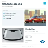 Лобовое стекло и автомобиль Honda Civic — коллаж