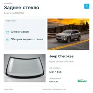 Заднее стекло и автомобиль Jeep Cherokee — коллаж