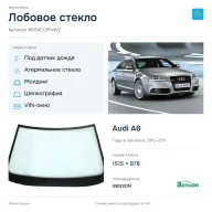 Лобовое стекло и автомобиль Audi A6 — коллаж