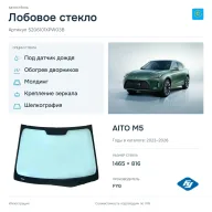 Лобовое стекло и автомобиль AITO M5 — коллаж