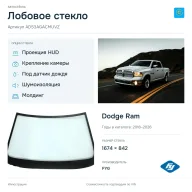 Лобовое стекло и автомобиль Dodge Ram — коллаж