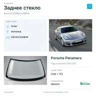 Заднее стекло и автомобиль Porsche Panamera — коллаж
