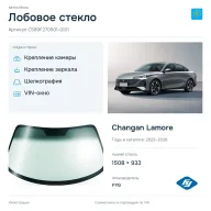 Лобовое стекло и автомобиль Changan Lamore — коллаж