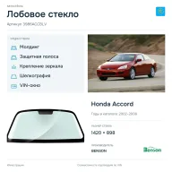 Лобовое стекло и автомобиль Honda Accord — коллаж