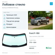 Лобовое стекло и автомобиль Ford F-150 — коллаж