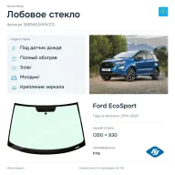 Лобовое стекло и автомобиль Ford EcoSport — коллаж