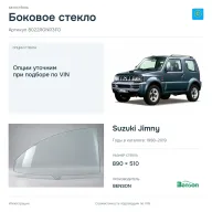 Боковое стекло и автомобиль Suzuki Jimny — коллаж