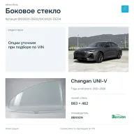 Боковое стекло и автомобиль Changan UNI-V — коллаж