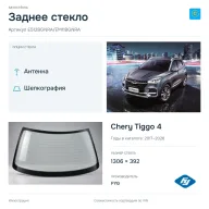 Заднее стекло и автомобиль Chery Tiggo 4 — коллаж