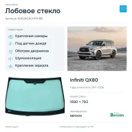 Лобовое стекло и автомобиль Infiniti QX80 — коллаж