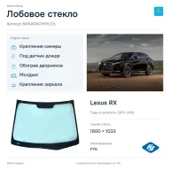 Лобовое стекло и автомобиль Lexus RX — коллаж