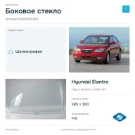 Боковое стекло и автомобиль Hyundai Elantra — коллаж