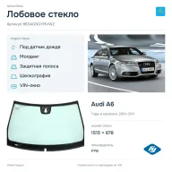 Лобовое стекло и автомобиль Audi A6 — коллаж