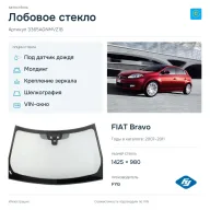 Лобовое стекло и автомобиль FIAT Bravo — коллаж