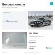 Боковое стекло и автомобиль Kia K900 — коллаж