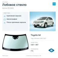 Лобовое стекло и автомобиль Toyota Ist — коллаж