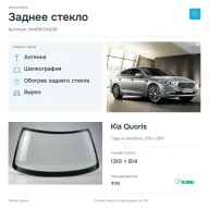 Заднее стекло и автомобиль Kia Quoris — коллаж