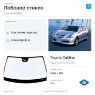 Лобовое стекло и автомобиль Toyota Caldina — коллаж