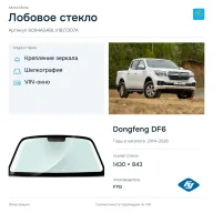 Лобовое стекло и автомобиль Dongfeng DF6 — коллаж