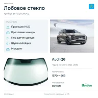Лобовое стекло и автомобиль Audi Q6 — коллаж