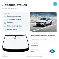 Лобовое стекло и автомобиль Mercedes-Benz GLB-класс — коллаж