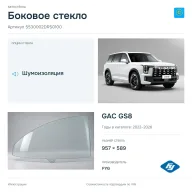 Боковое стекло и автомобиль GAC GS8 — коллаж