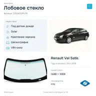 Лобовое стекло и автомобиль Renault Vel Satis — коллаж