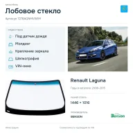 Лобовое стекло и автомобиль Renault Laguna — коллаж