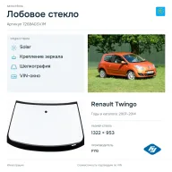 Лобовое стекло и автомобиль Renault Twingo — коллаж
