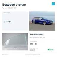 Боковое стекло и автомобиль Ford Mondeo — коллаж