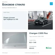 Боковое стекло и автомобиль Changan CS55 Plus — коллаж