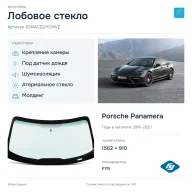 Лобовое стекло и автомобиль Porsche Panamera — коллаж