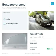 Боковое стекло и автомобиль Renault Trafic — коллаж