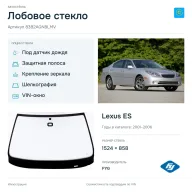 Лобовое стекло и автомобиль Lexus ES — коллаж