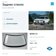 Заднее стекло и автомобиль BMW X1 — коллаж