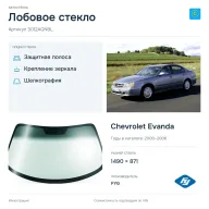 Лобовое стекло и автомобиль Chevrolet Evanda — коллаж