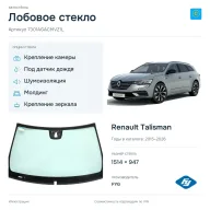 Лобовое стекло и автомобиль Renault Talisman — коллаж