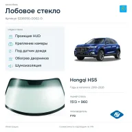 Лобовое стекло и автомобиль Hongqi HS5 — коллаж