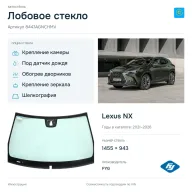 Лобовое стекло и автомобиль Lexus NX — коллаж