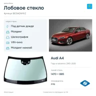 Лобовое стекло и автомобиль Audi A4 — коллаж