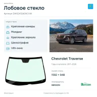 Лобовое стекло и автомобиль Chevrolet Traverse — коллаж