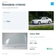 Боковое стекло и автомобиль Volvo S60 — коллаж