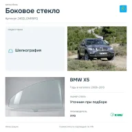Боковое стекло и автомобиль BMW X5 — коллаж